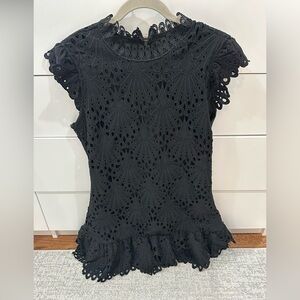 Aqua Mock Neck Lace Shift Dress Size XXL